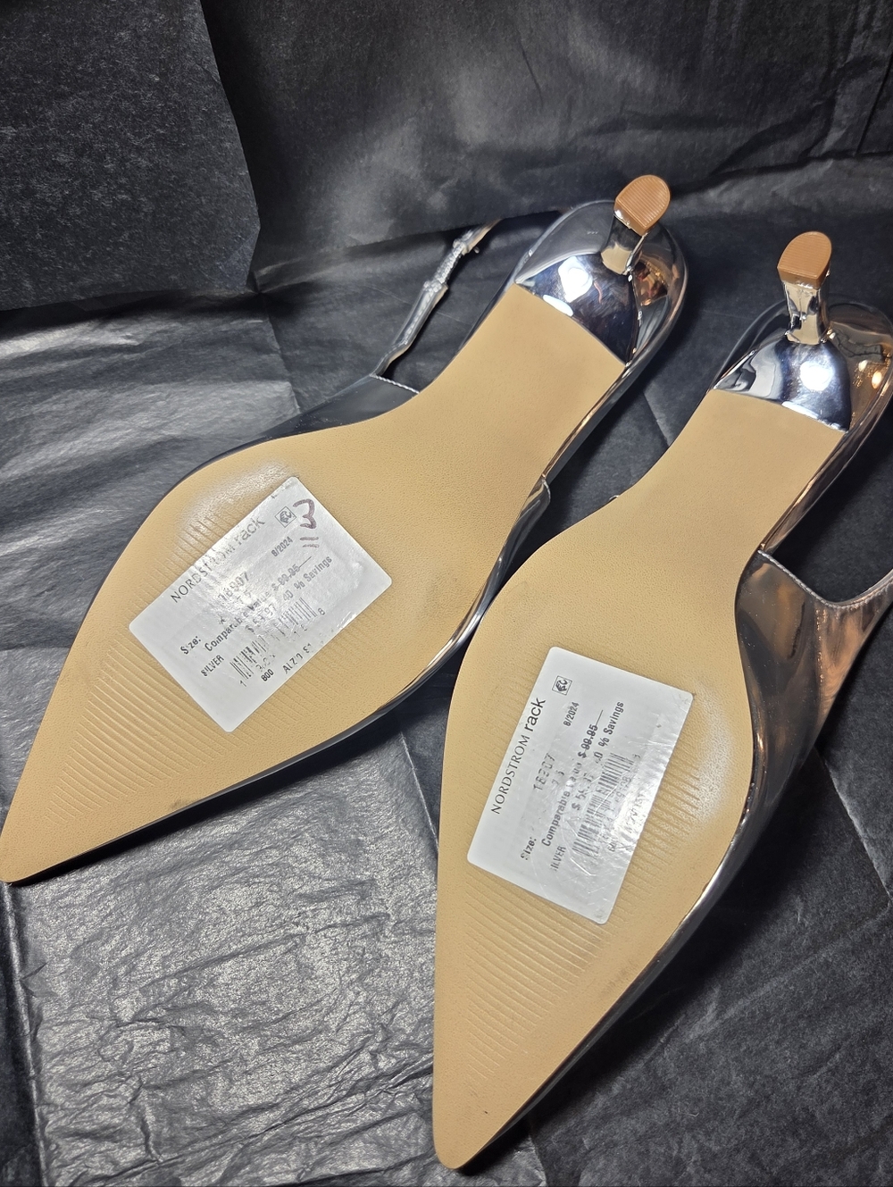 Steve Madden Silver Pointed Slingback Pumps - Picture 4 of 6
